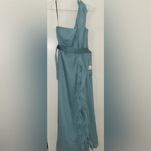 Baby blue Vera Wang One-Shoulder Dress